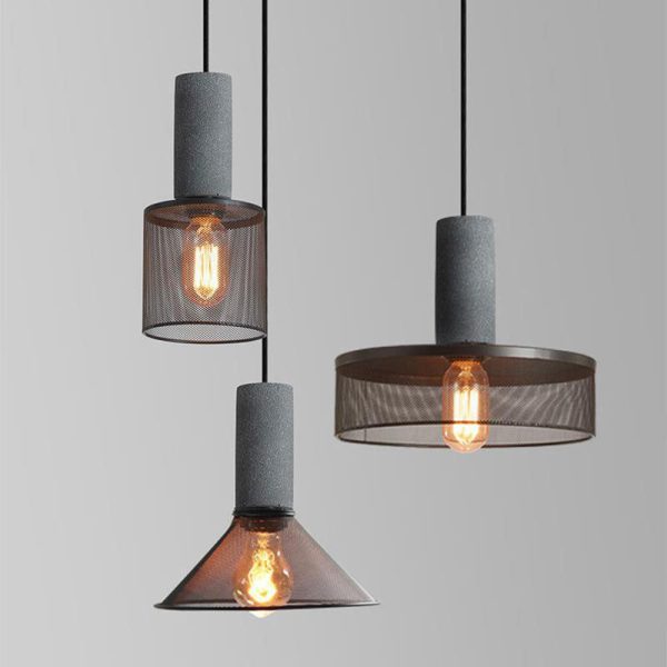 Contemporary Industrial Cylindrical Tapered Cement Iron 1-Light Pendant Light For Living Room - Image 18