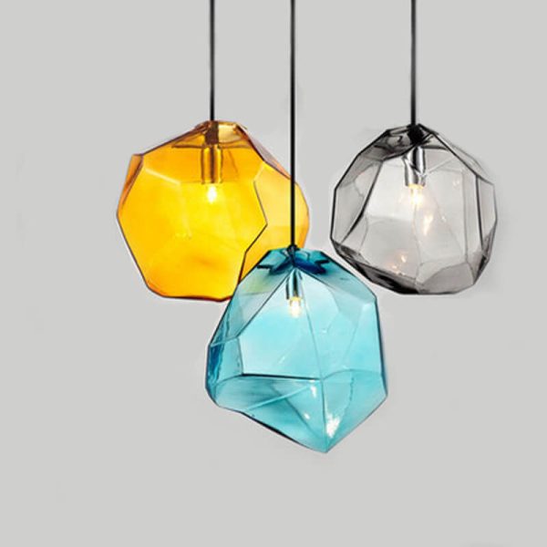 Modern Simplicity Irregular Shape Glass 1-Light Pendant Light For Living Room - Image 4