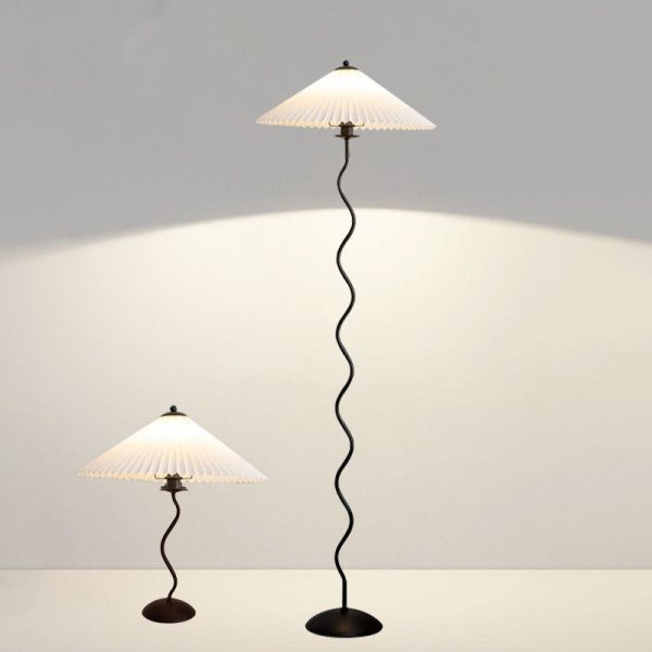 Vintage Fabric Pleated Shade 1-Light Standing Floor Lamp - Image 11
