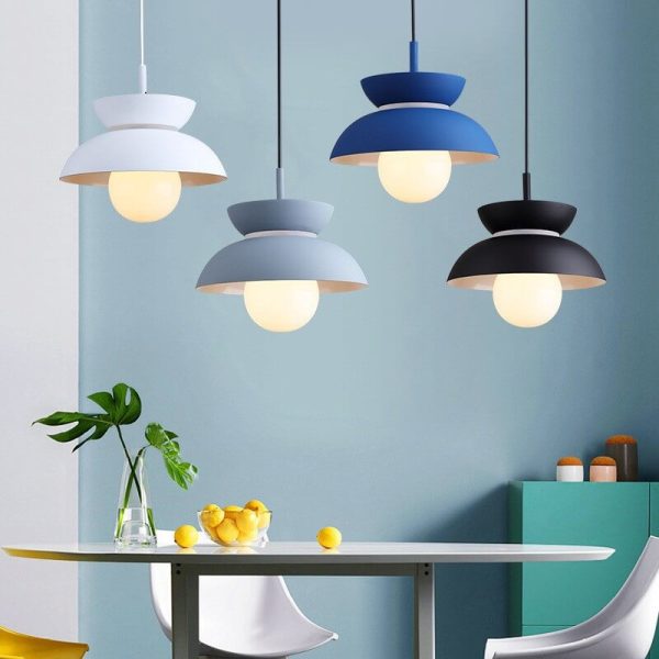 Nordic Minimalist Color Solid Aluminum 1-Light Pendant Light - Image 7