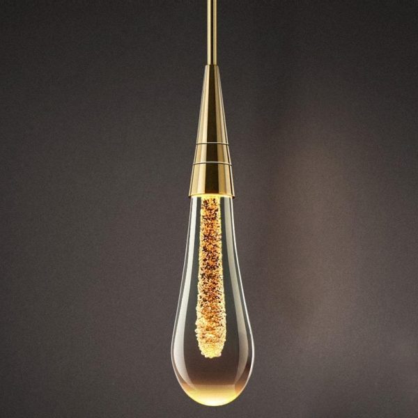 Contemporary Scandinavian Water Drops Hardware Glass LED Pendant Light For Bedroom - Image 2