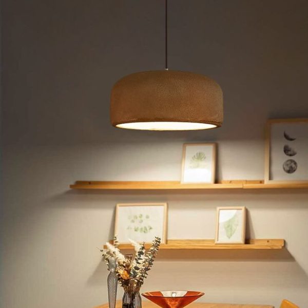 Japanese Minimalist Matte Texture Resin Dome 1-Light Pendant Light - Image 2