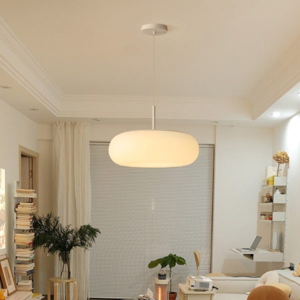 Modern Minimalist Oval Iron PE LED Pendant Light For Living Room - Image 2