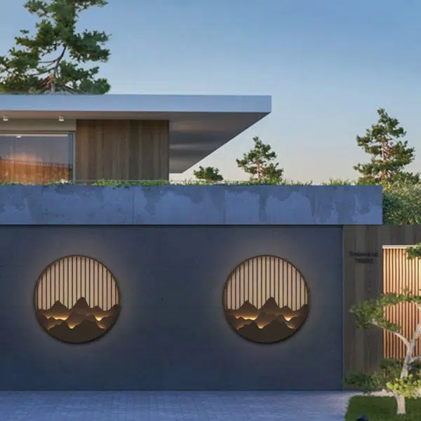 Chinese Modern Round Mountain Stainless Steel PC LED Waterproof Outdoor Wall Sconce Light - Image 15