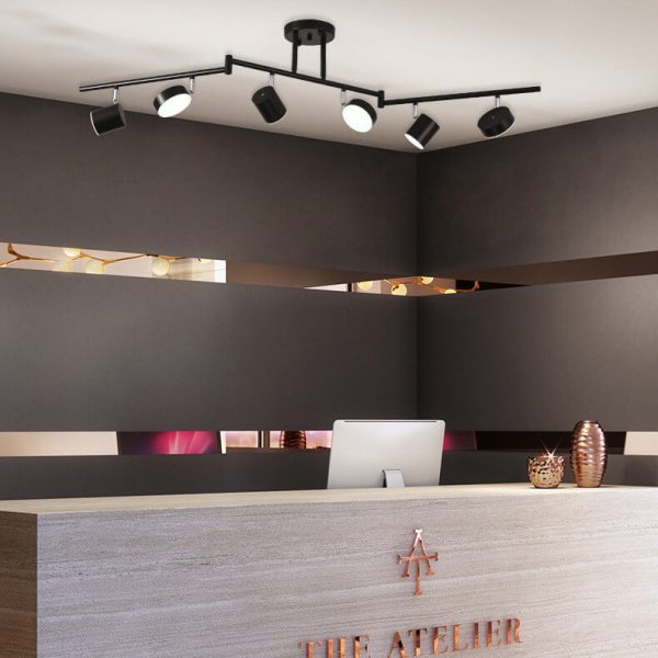 Modern Creative Rotating Track Spotlight LED Semi-Flush Mount Ceiling Light - Image 18