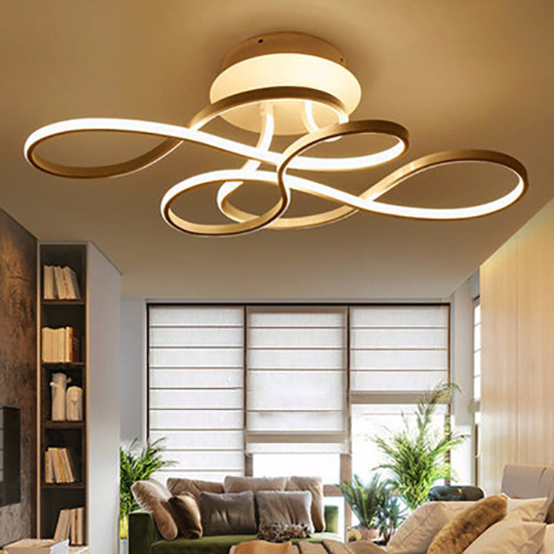 01-c649231f-1c31-4aa3-9e4f-420b6c685d1a.jpg Modern Transitional Irregular Strip Aluminum Acrylic LED Semi-Flush Mount Ceiling Light For Living Room - Image 1