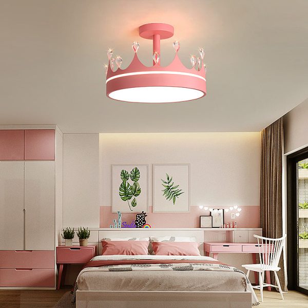 Cartoon Creative Crown LED Kids Semi-Flush Mount Ceiling Light - Image 20