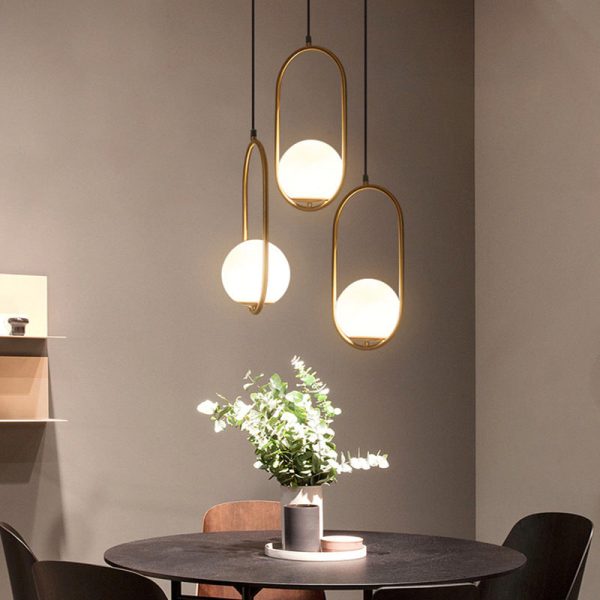 Modern Light Luxury Minimalist Oval Glass Orb 1/2-Light Pendant Light - Image 16