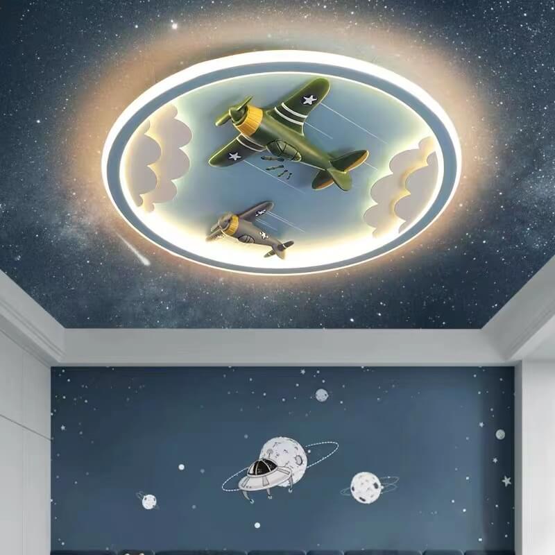 01-d3a97b2c-f853-4ff1-a6ff-a98f1a2efceb.jpg Modern Cartoon Resin Airplane Pegasus Acrylic Shade LED Kids Flush Mount Ceiling Light - Image 12