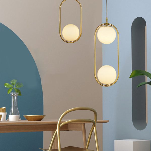 Modern Light Luxury Minimalist Oval Glass Orb 1/2-Light Pendant Light - Image 8