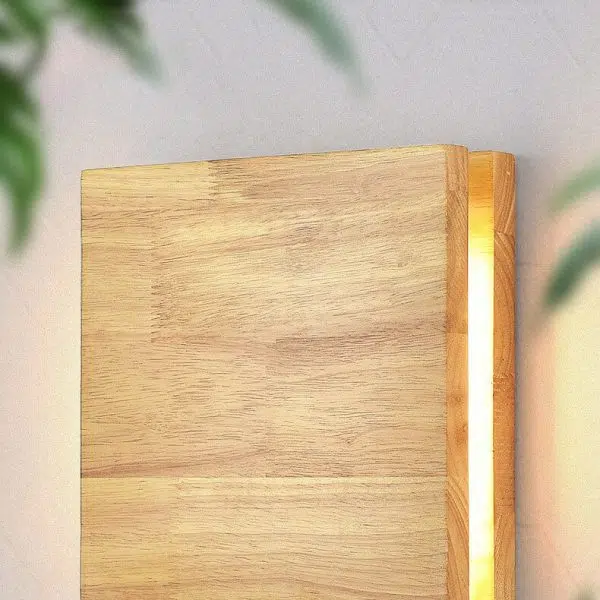 Japanese Wabi-sabi Log Wood Rectangular LED Wall Sconce Lamp - Image 11