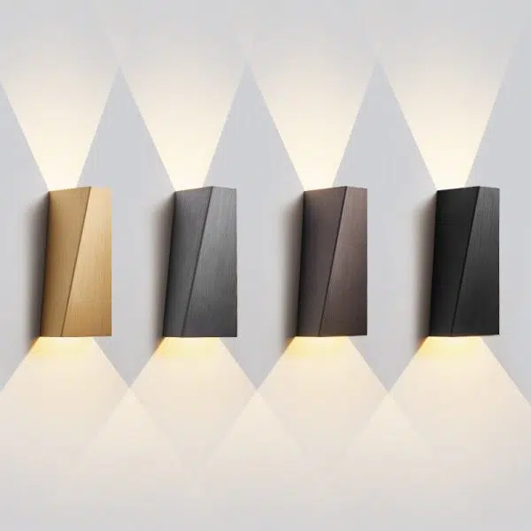 Modern Minimalist Brushed Aluminum Geometric Square LED Wall Sconce Lamp - Image 6