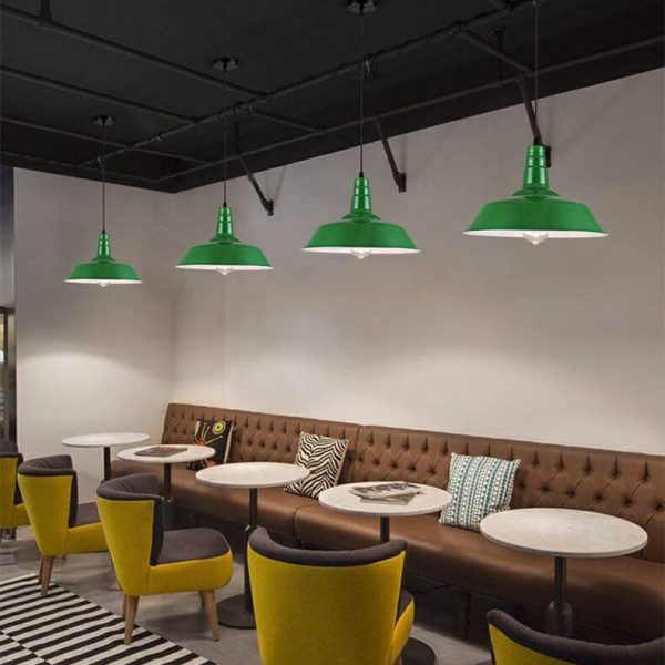 Industrial Vintage Green Iron Dome Cone 1-Light Pendant Light - Image 26