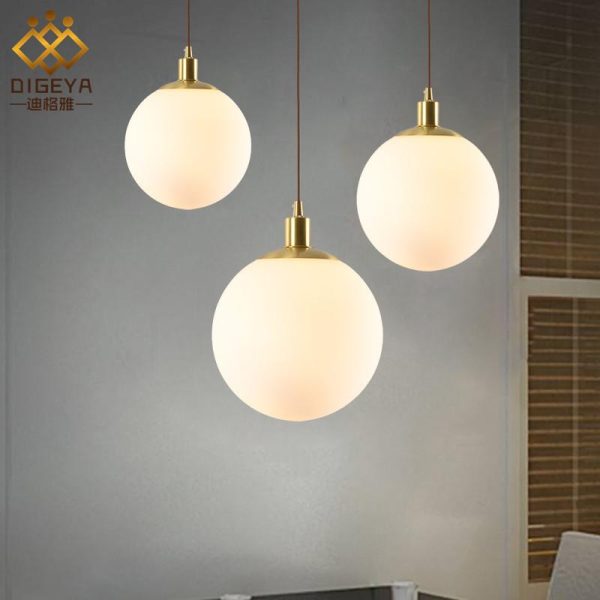 Nordic Minimalist Milky White Glass Ball 1-Light Pendant Light - Image 22