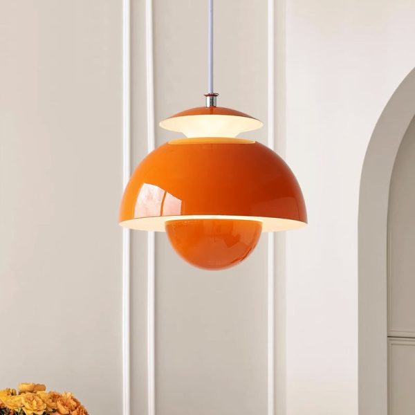 Contemporary Nordic Iron Aluminum Flower Bud Shade LED Pendant Light For Living Room - Image 4