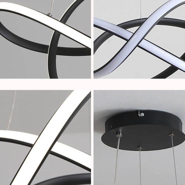 Modern Minimalist Ring Aluminum Strip LED Pendant Light - Image 7