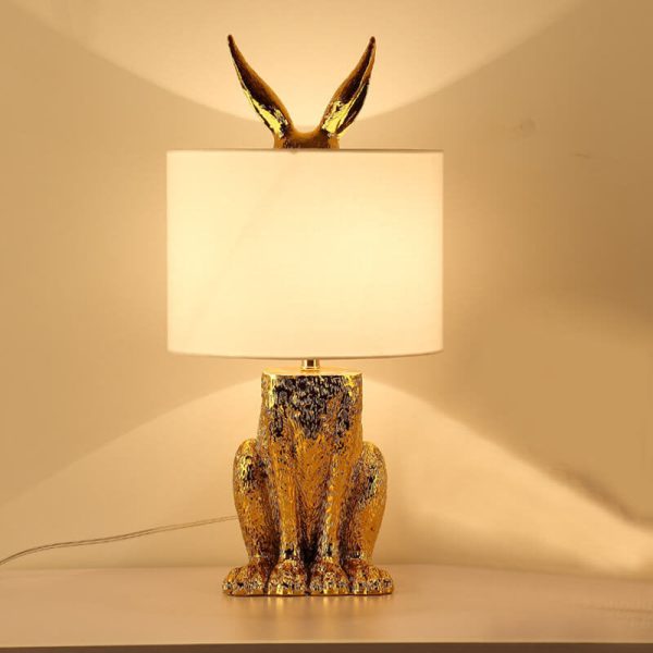 Modern Creative Cylindrical Golden Rabbit Lamp Body 1-Light Table Lamp - Image 2