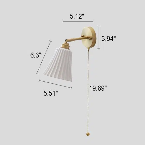 Modern Minimal Brass Ceramic 1-Light Wall Sconce Lamp - Image 6