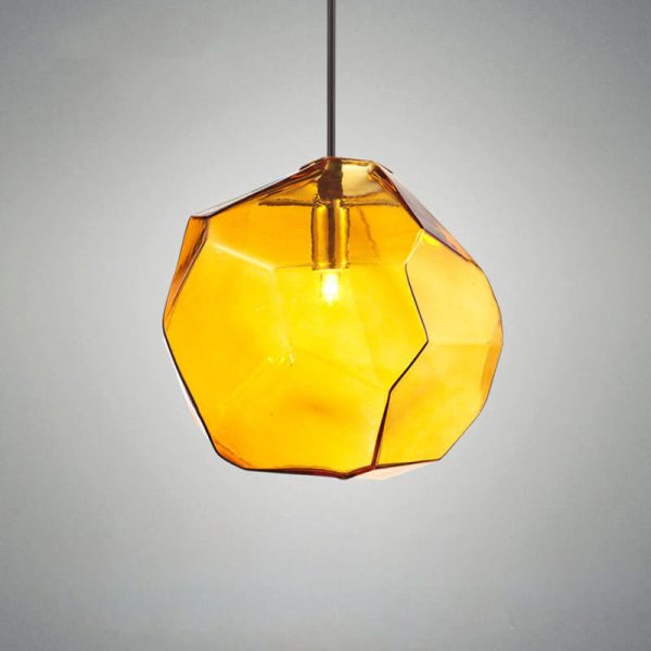Modern Simplicity Irregular Shape Glass 1-Light Pendant Light For Living Room - Image 16