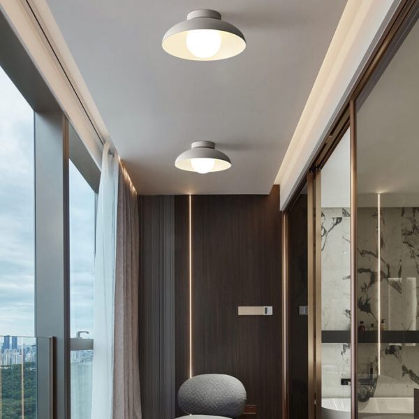 Japanese Wabi-sabi Iron Glass 1-Light Semi-Flush Mount Light - Image 10