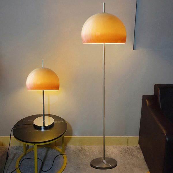 Contemporary Retro Mushroom Hardware Glass 2-Light Standing Floor Lamp For Living Room - Image 12