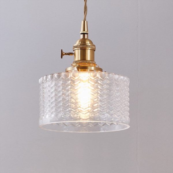 Japanese Vintage Brass Glass Round Jar 1-Light Pendant Light - Image 16