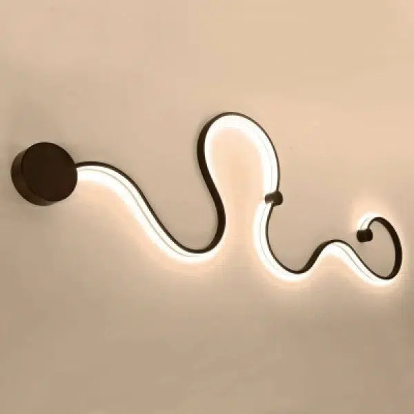 Modern Long Aluminum Snake Shaped 1-Light Curved LED Wall Sconce Lamp - Image 30