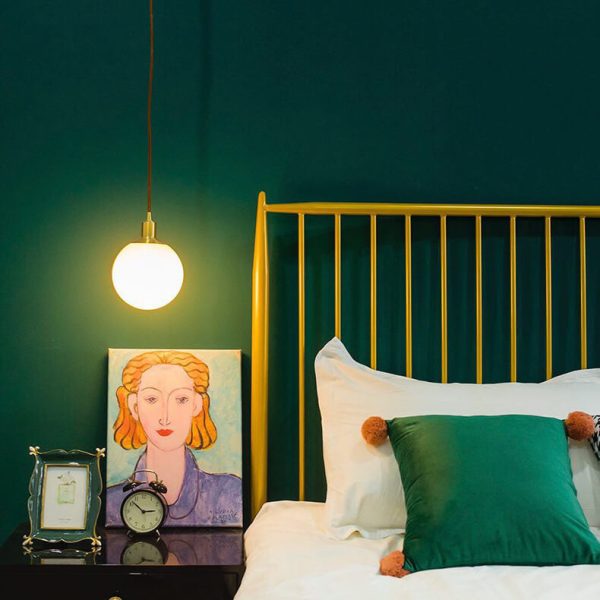 Nordic Minimalist White Orb 1-Light Pendant Light - Image 2