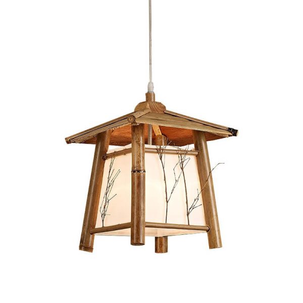 Japanese Rustic Vintage Bamboo Weaving 1-Light Pendant Light - Image 5