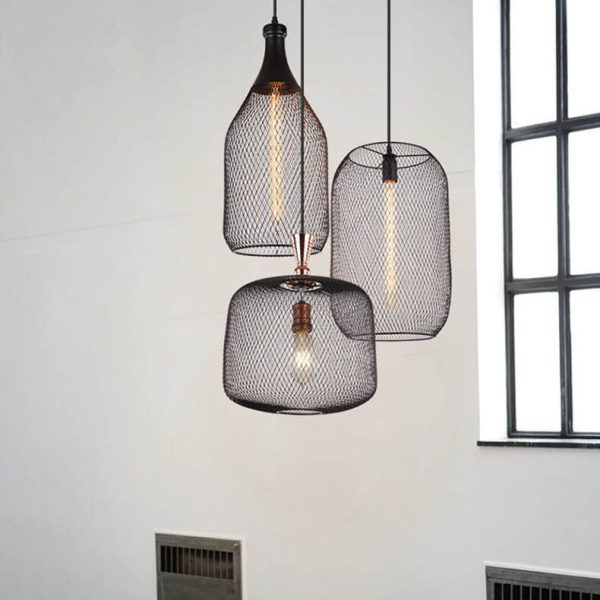 Industrial Creative Cylindrical Iron Mesh 1-Light Pendant Light - Image 12