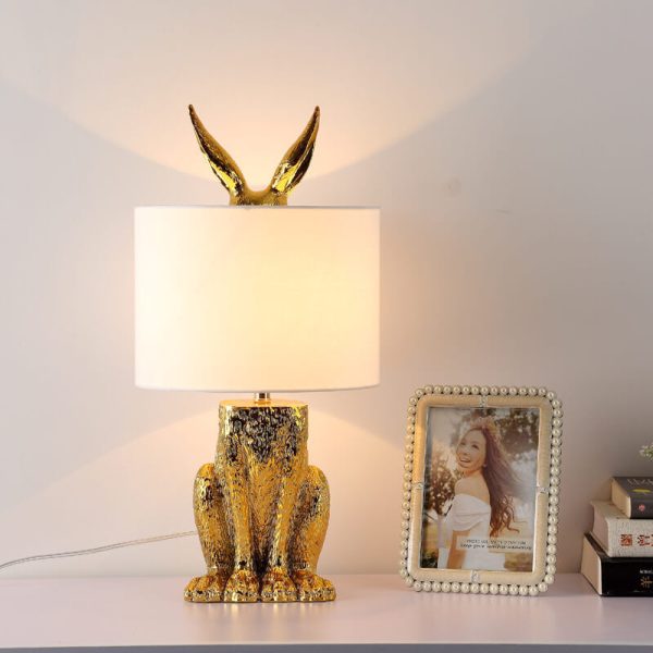 Modern Creative Cylindrical Golden Rabbit Lamp Body 1-Light Table Lamp - Image 3