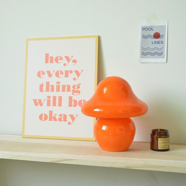 Modern Decorative Mushroom Striped Glass 1-Light Table Lamp - Image 8