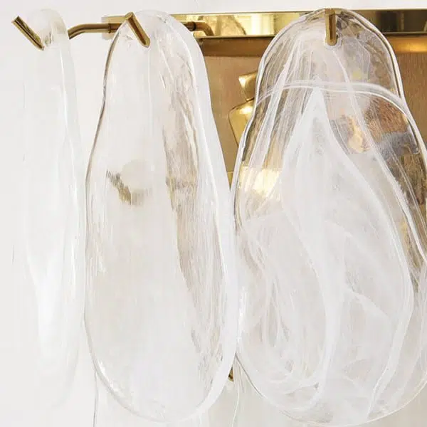 French Light Luxury Glass Shell Pearl 2-Light Wall Sconce Lamp - Image 9