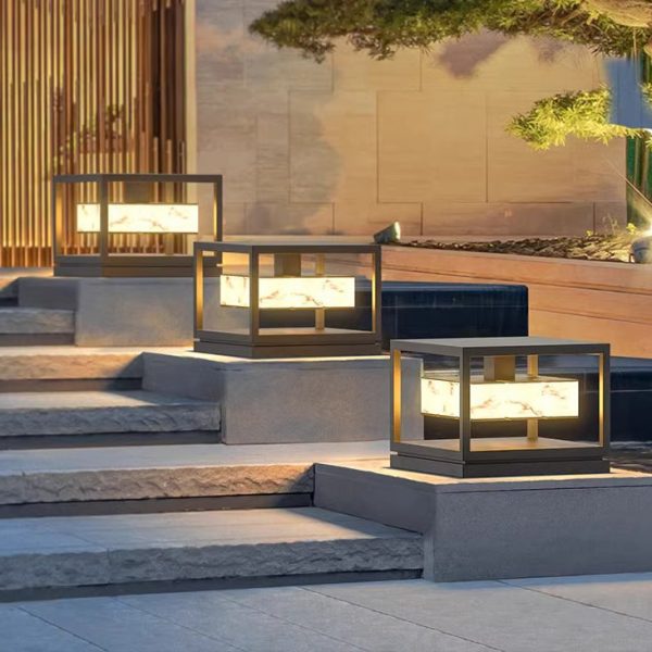 Modern Simplicity Waterproof Stainless Steel PC LED Solar Post Lamp Lawn Light For Garden - Image 9