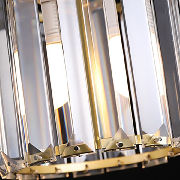 Contemporary Luxury Radiant Prismatic Clear Crystal Shade 1-Light Pendant Light For Living Room - Image 9