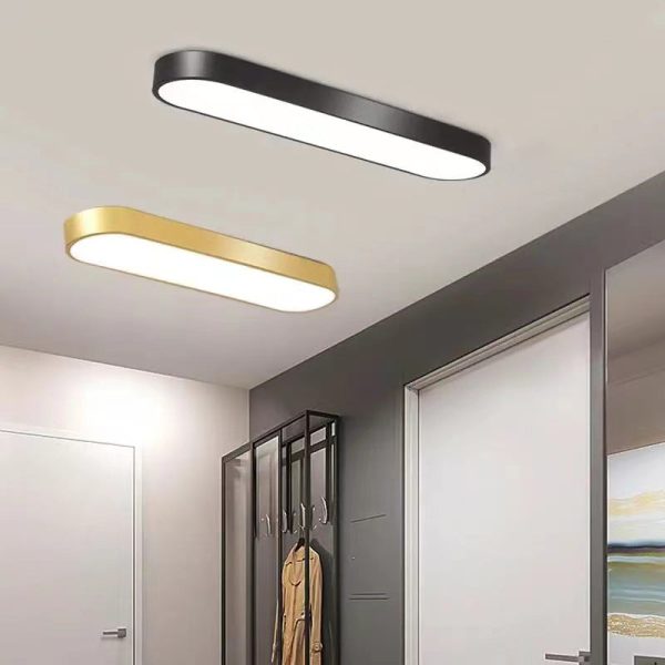 Modern Minimalist Elliptical Strip Iron Acrylic LED Flush Mount Ceiling Light For Hallway - Image 2