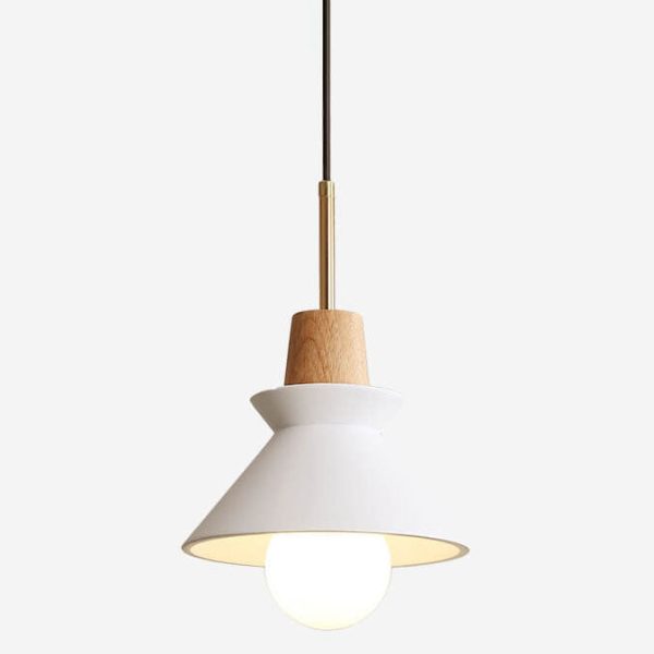 Nordic Minimalist Macaron Wood Cement  1-Light Pendant Light - Image 11
