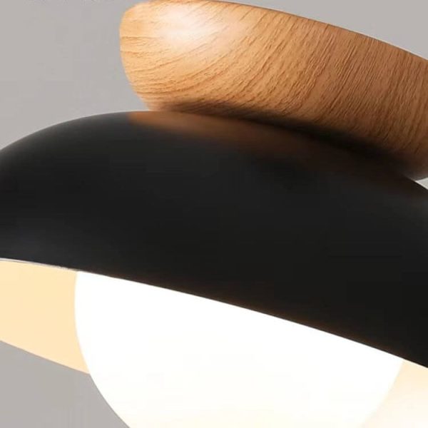 Modern Simple Wrought Iron Log Bowl-Shaped 1-Light Semi-Flush Mount Ceiling Light - Image 5