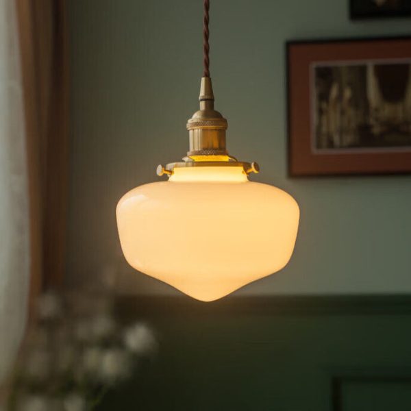 Nordic Vintage Lantern Brass Glass 1-Light Pendant Light - Image 9