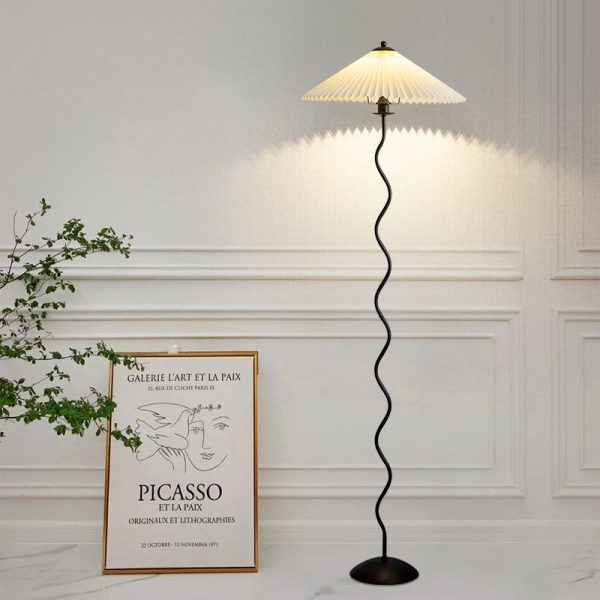 Vintage Fabric Pleated Shade 1-Light Standing Floor Lamp - Image 12