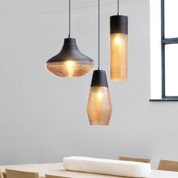 Contemporary Scandinavian Cylinder Oval Iron Glass 1-Light Pendant Light For Living Room - Image 5
