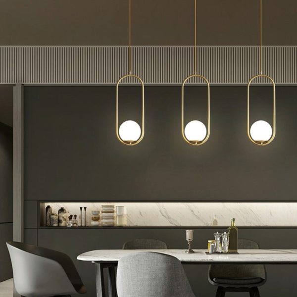 Modern Light Luxury Minimalist Oval Glass Orb 1/2-Light Pendant Light - Image 17