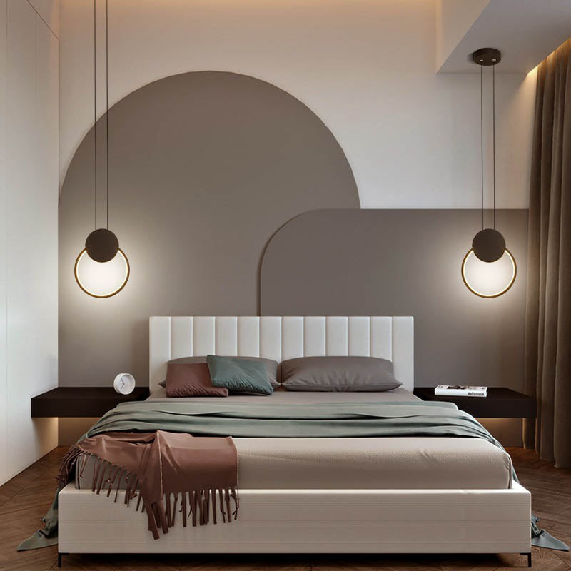 02-b107904f-968a-435c-99a2-f8c6454b6d72.jpg Modern Minimalist Iron Silicone Geometric Round Frame LED Pendant Light for Bedroom - Image 1