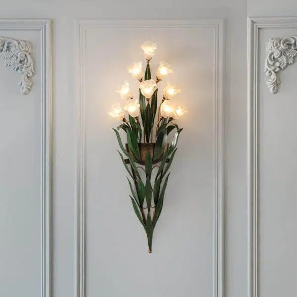 Modern Minimalist Glass Flower 6/10-Light Wall Sconce Lamp - Image 7