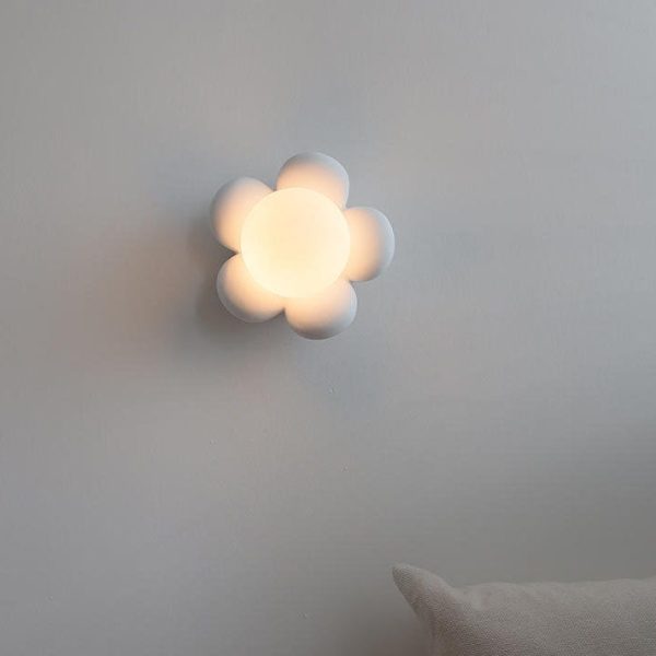 Modern Creative Flowers Shape Glass Ceramic 1-Light Kids Wall Sconce Lamp - Image 11