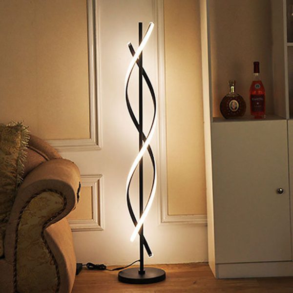 Minimalist 1-Light Spiral LED Standing Floor Lamps - Image 4