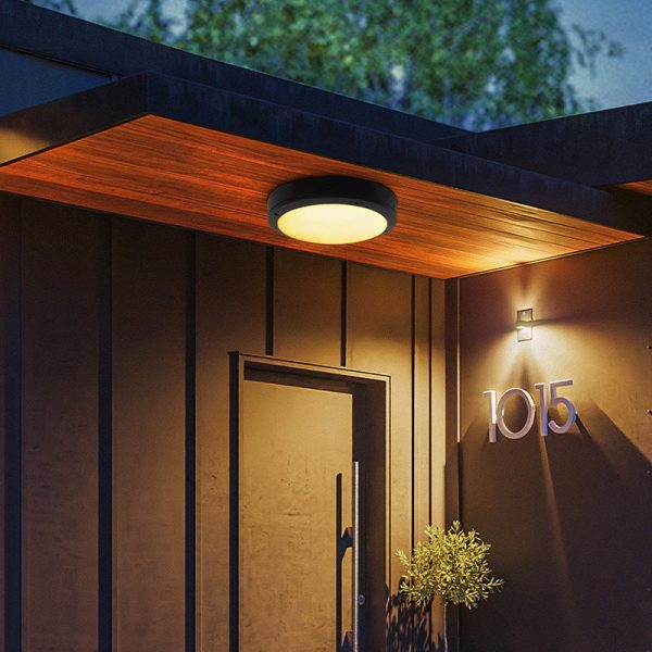 Outdoor Simple Round Octagon Aluminum Waterproof LED Flush Mount Ceiling Light - Image 3