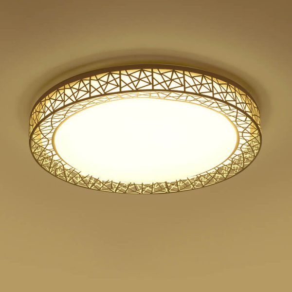 Modern Creative Round Bird's Nest Iron LED Flush Mount Ceiling Light - Image 2