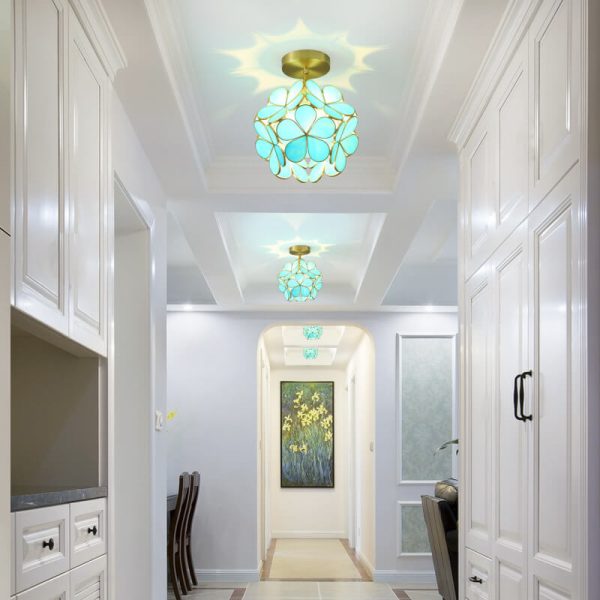 New Japanese-Style Manual Petal Aisle Semi-Flush Mount Light - Image 16