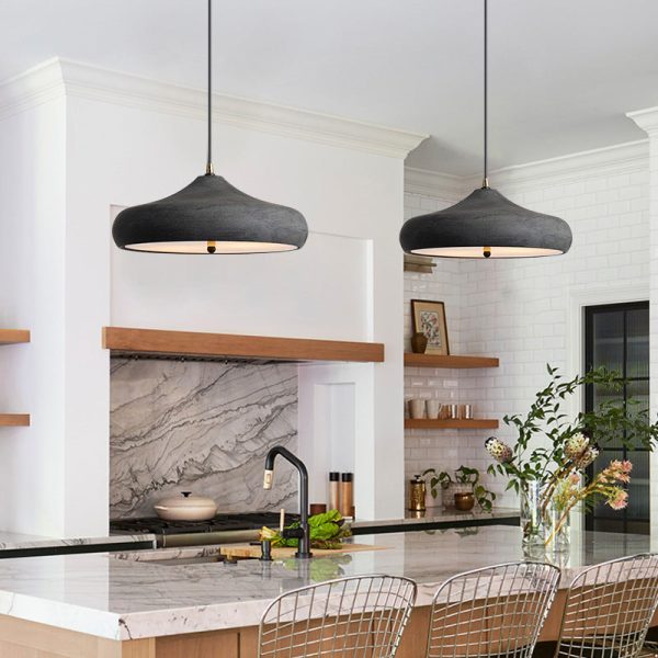 Contemporary Retro Iron Round Dome 2-Light Pendant Light For Dining Room - Image 3